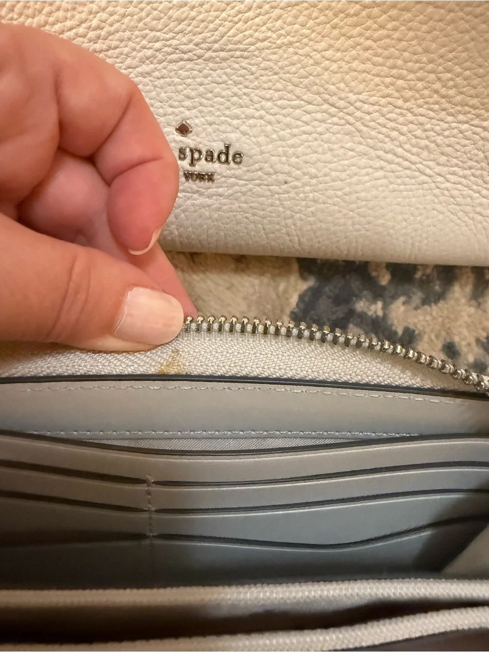 Kate Spade Cream Pebbled Leather Shoulder Bag with Wallet